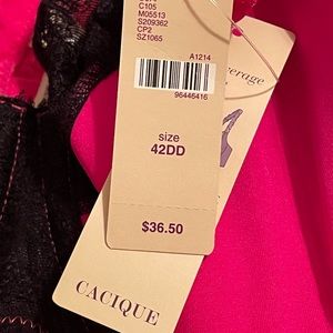 Cacique pink/black bra